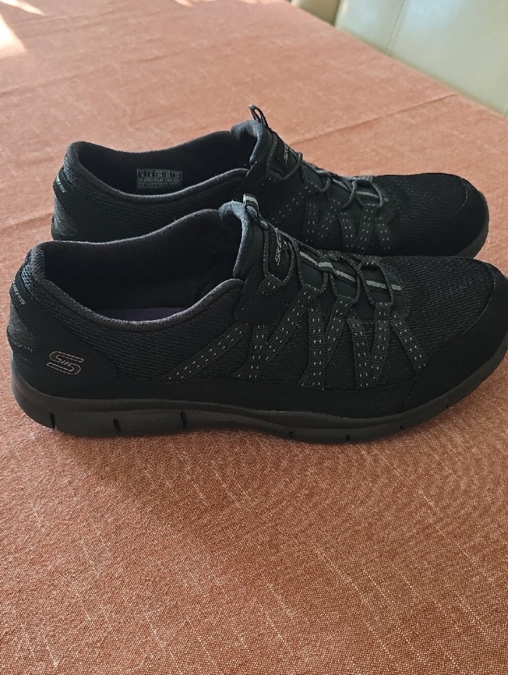 Skechers Women's Black Slip-On Athletic Sneakers - Picture 8 of 11